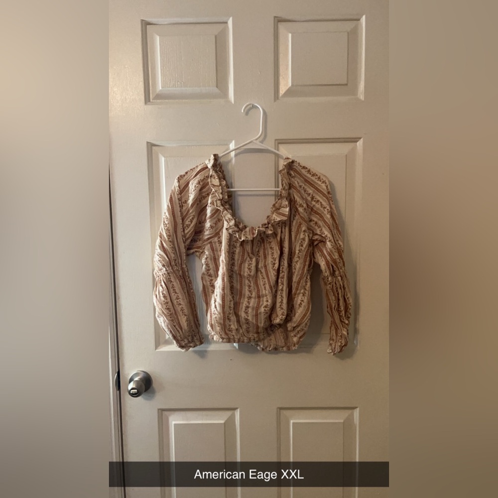 American eagle floral blouse xxl cropped blouse